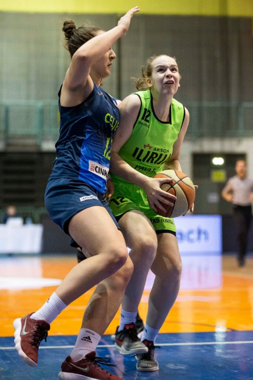 in action during women basketball match between ZKK Cinkarna Celje and Ilirija, semi-final cup 2019, played in Dvorana Tabor, Maribor, Slovenia on March 10, 2019