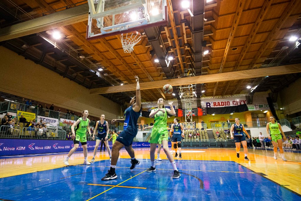 in action during women basketball match between ZKK Cinkarna Celje and Ilirija, semi-final cup 2019, played in Dvorana Tabor, Maribor, Slovenia on March 10, 2019