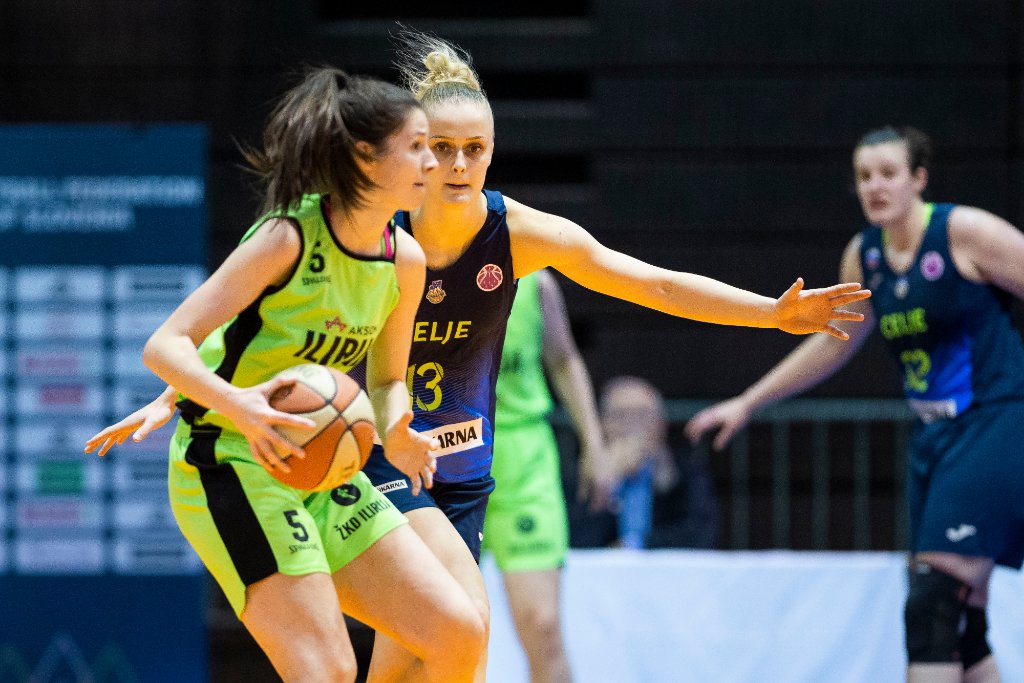 in action during women basketball match between ZKK Cinkarna Celje and Ilirija, semi-final cup 2019, played in Dvorana Tabor, Maribor, Slovenia on March 10, 2019