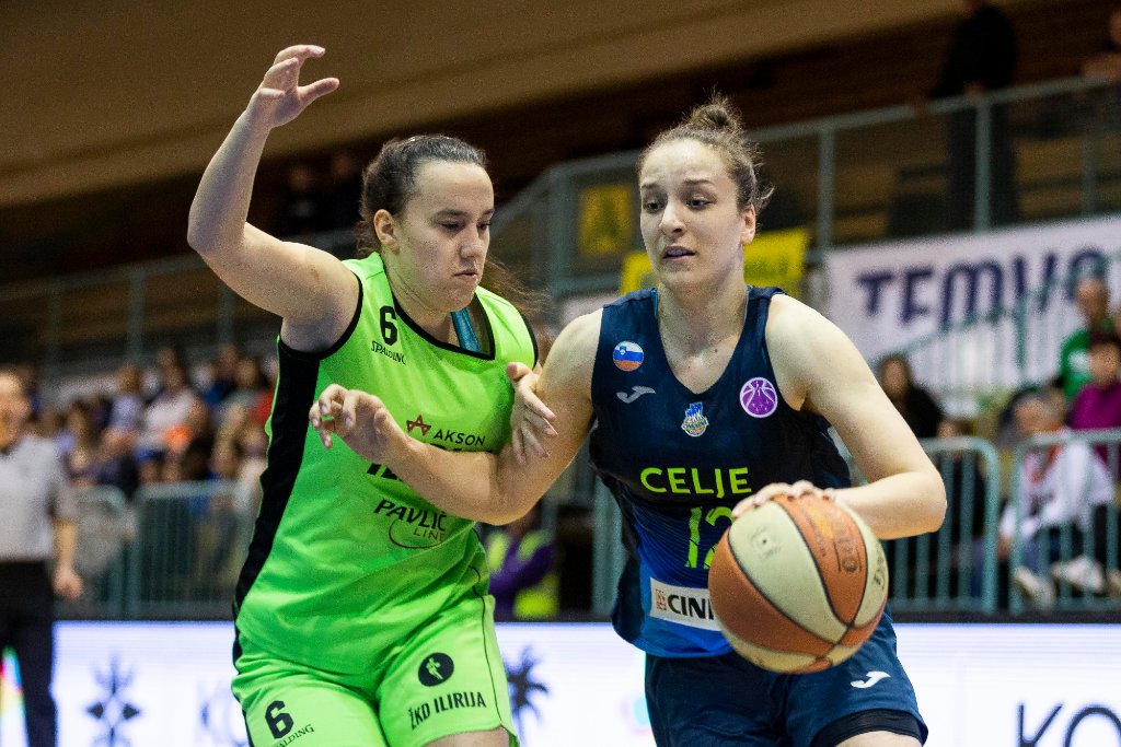 in action during women basketball match between ZKK Cinkarna Celje and Ilirija, semi-final cup 2019, played in Dvorana Tabor, Maribor, Slovenia on March 10, 2019