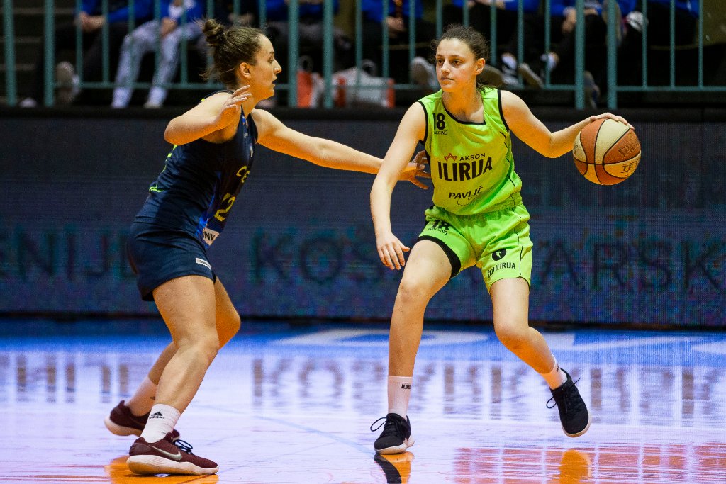 in action during women basketball match between ZKK Cinkarna Celje and Ilirija, semi-final cup 2019, played in Dvorana Tabor, Maribor, Slovenia on March 10, 2019
