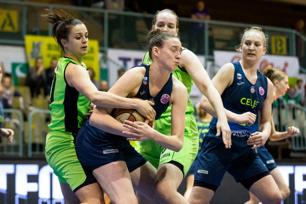 in action during women basketball match between ZKK Cinkarna Celje and Ilirija, semi-final cup 2019, played in Dvorana Tabor, Maribor, Slovenia on March 10, 2019