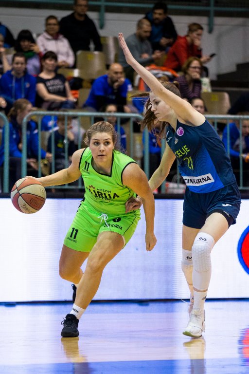 in action during women basketball match between ZKK Cinkarna Celje and Ilirija, semi-final cup 2019, played in Dvorana Tabor, Maribor, Slovenia on March 10, 2019